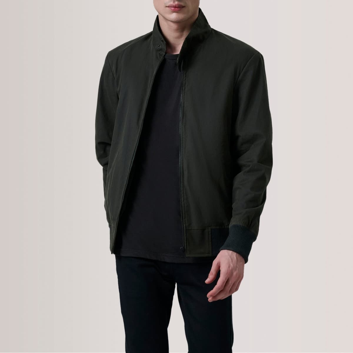Morrison Men's Olive Waxed Canvas Flannel Bomber Jacket sizes that fit all