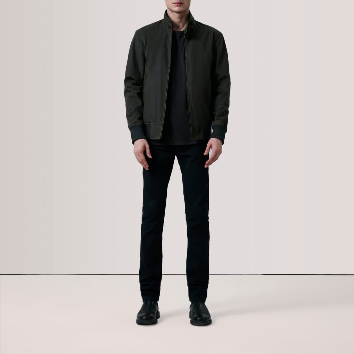 Morrison Men's Olive Waxed Canvas Flannel Bomber Jacket finest raw materials
