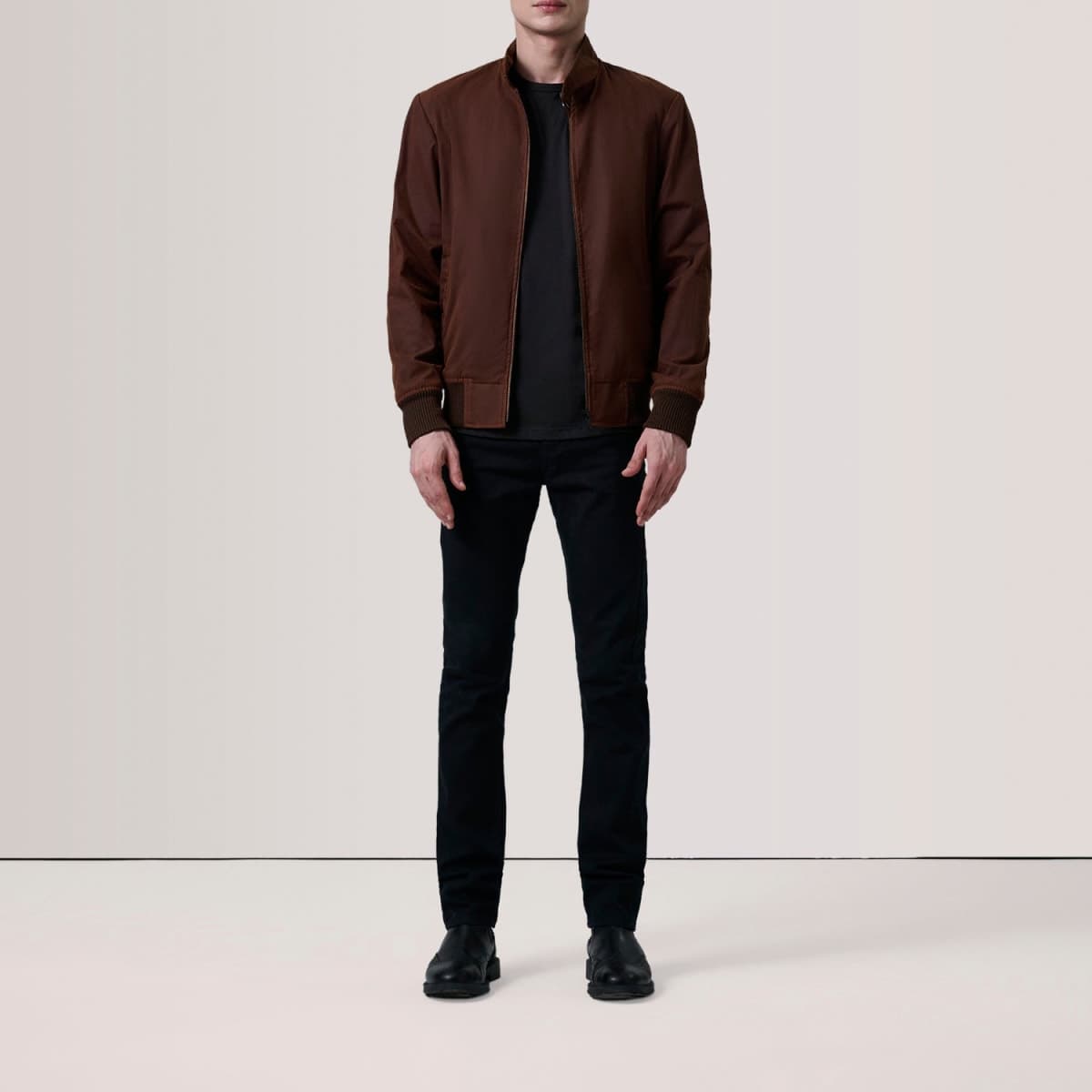 Morrison Men's Brown Waxed Canvas Flannel Bomber Jacket finest raw materials
