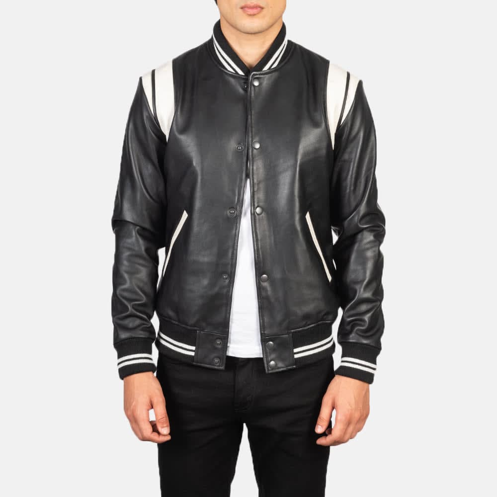 Dantee Men's Sheepskin Leather Varsity Jacket sizes that fit all