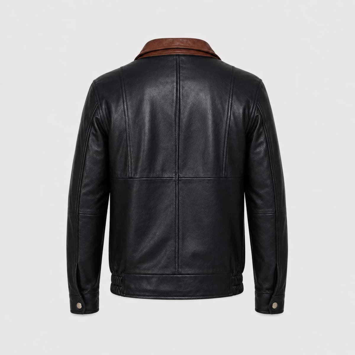 Alfred Men's Black Sheepskin Leather Bomber Jacket finest raw materials