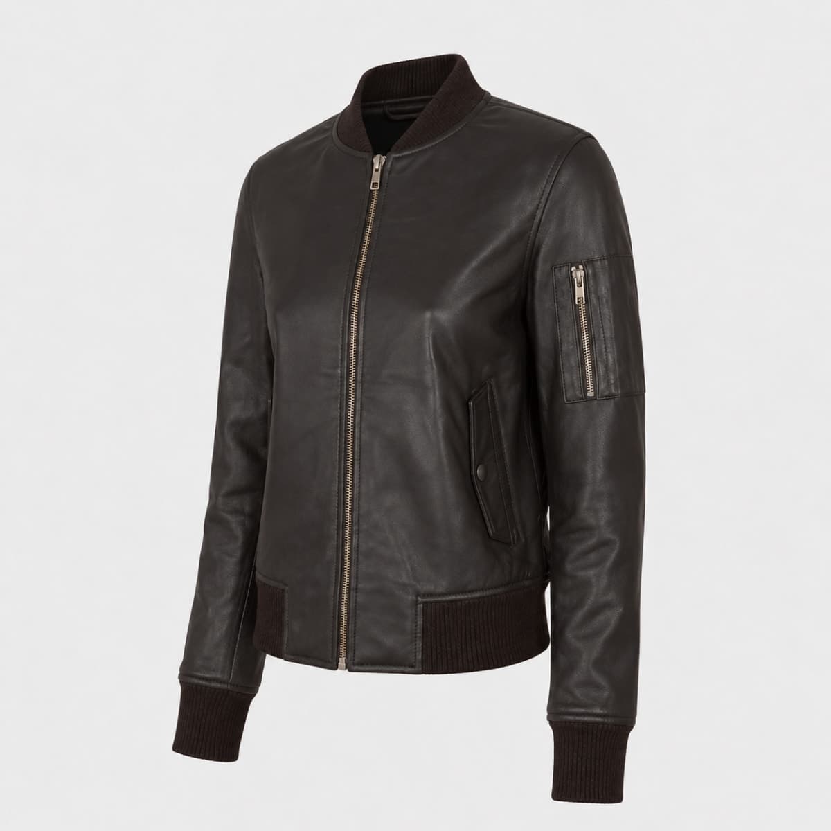Ava Ma-1 Brown Sheepskin Leather Bomber Jacket finest raw materials