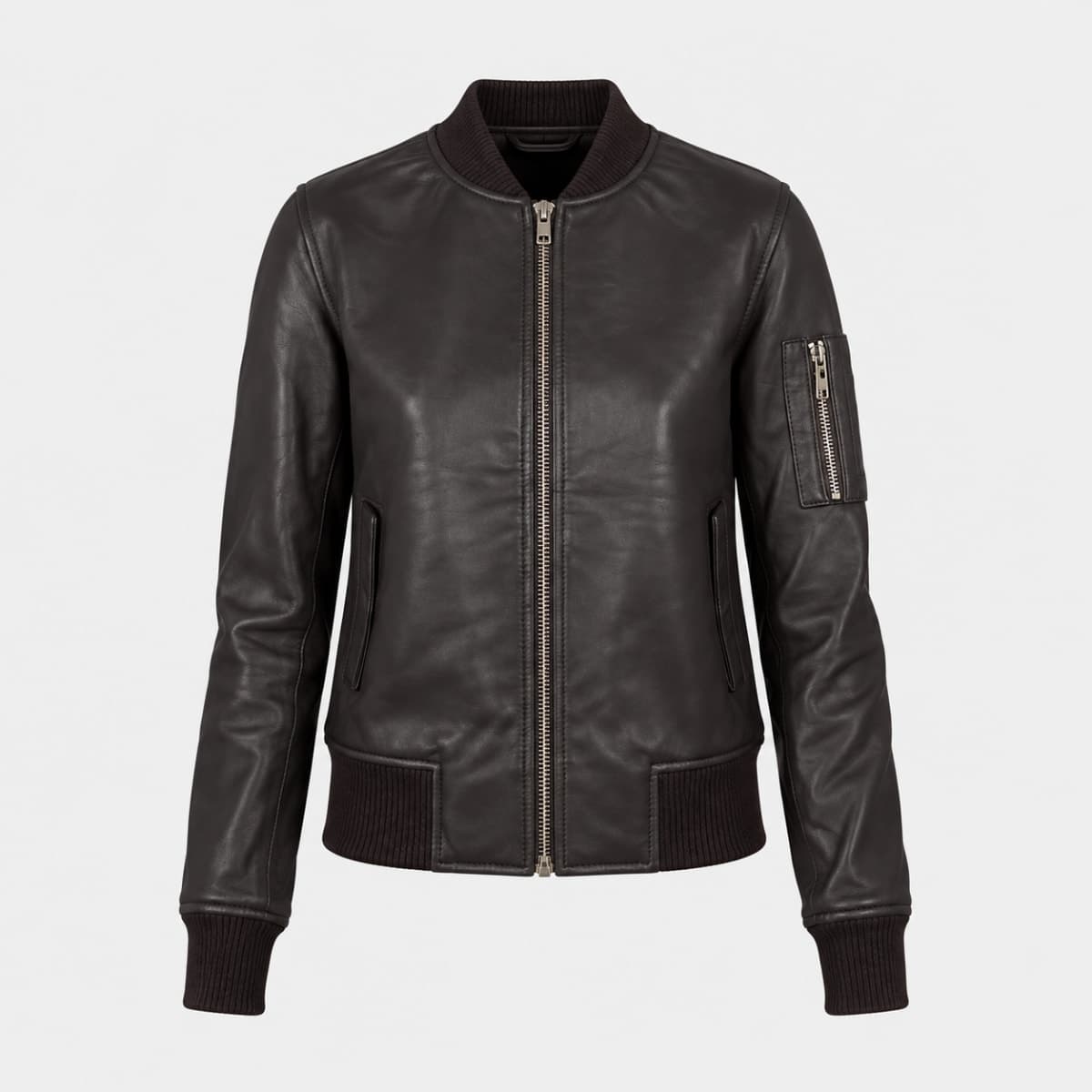 Ava Ma-1 Brown Sheepskin Leather Bomber Jacket sizes that fit all