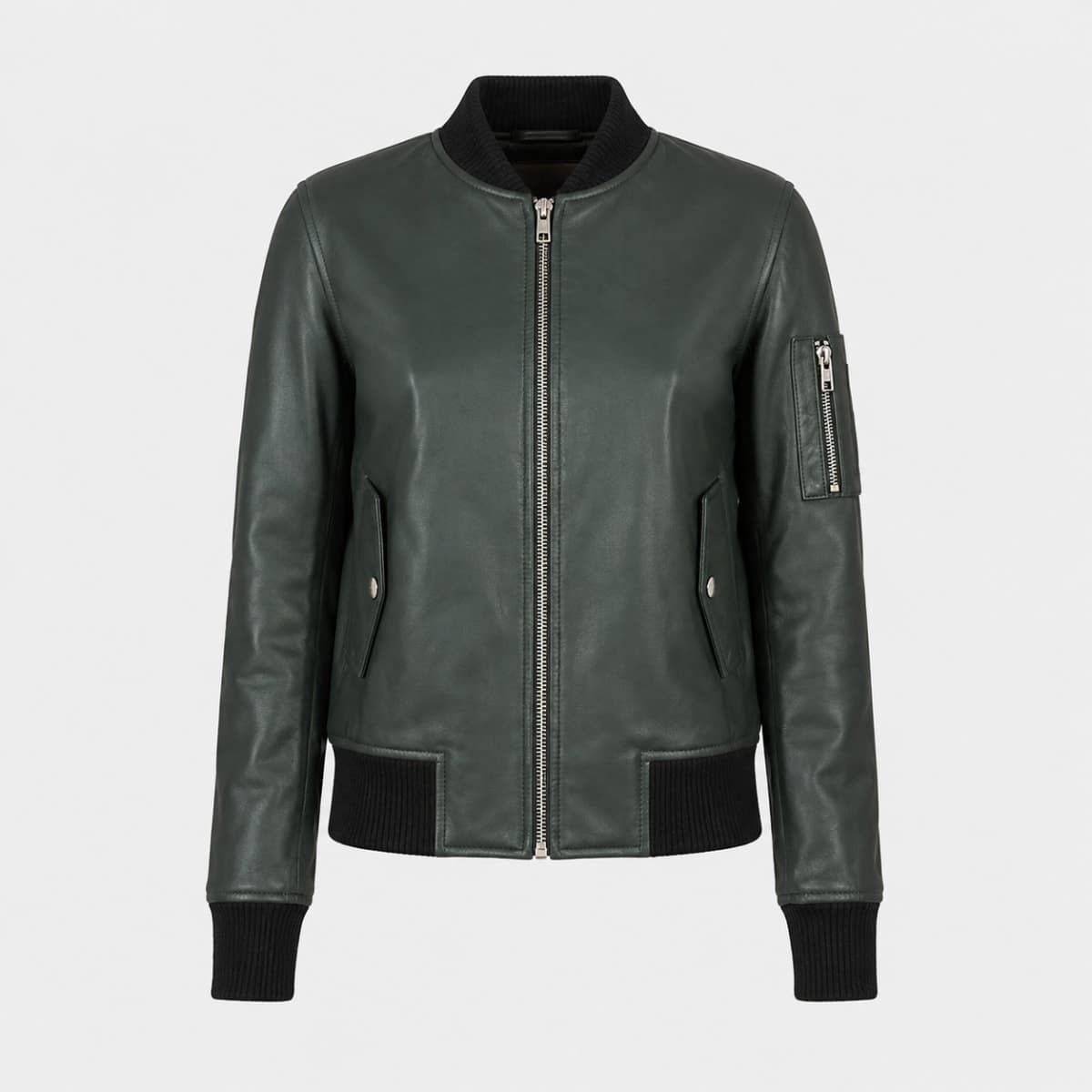Ava Ma-1 Green Sheepskin Leather Bomber Jacket sizes that fit all