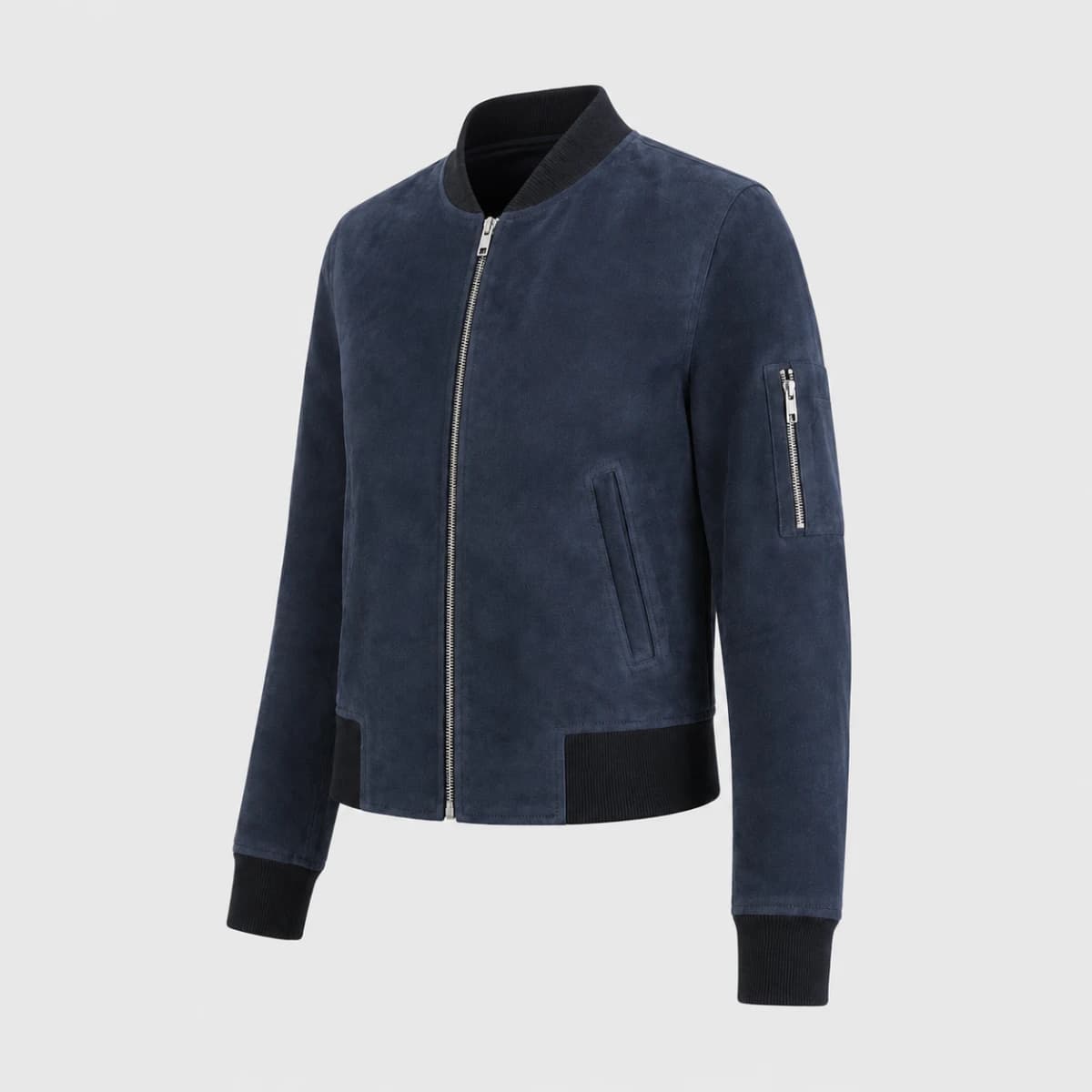 Ava Ma-1 Blue Suede leather Bomber Jacket finest raw materials