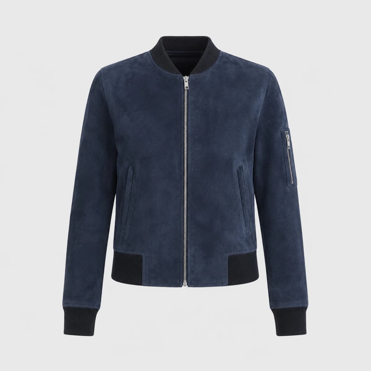 Ava Ma-1 Blue Suede leather Bomber Jacket sizes that fit all
