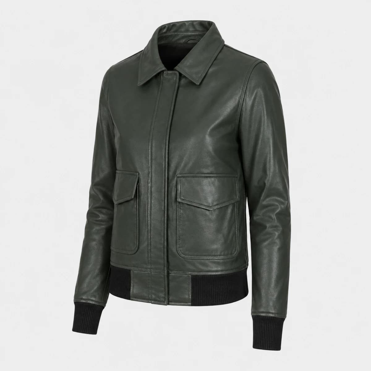 Westa A-2 Green Sheepskin Leather Bomber Jacket finest raw materials