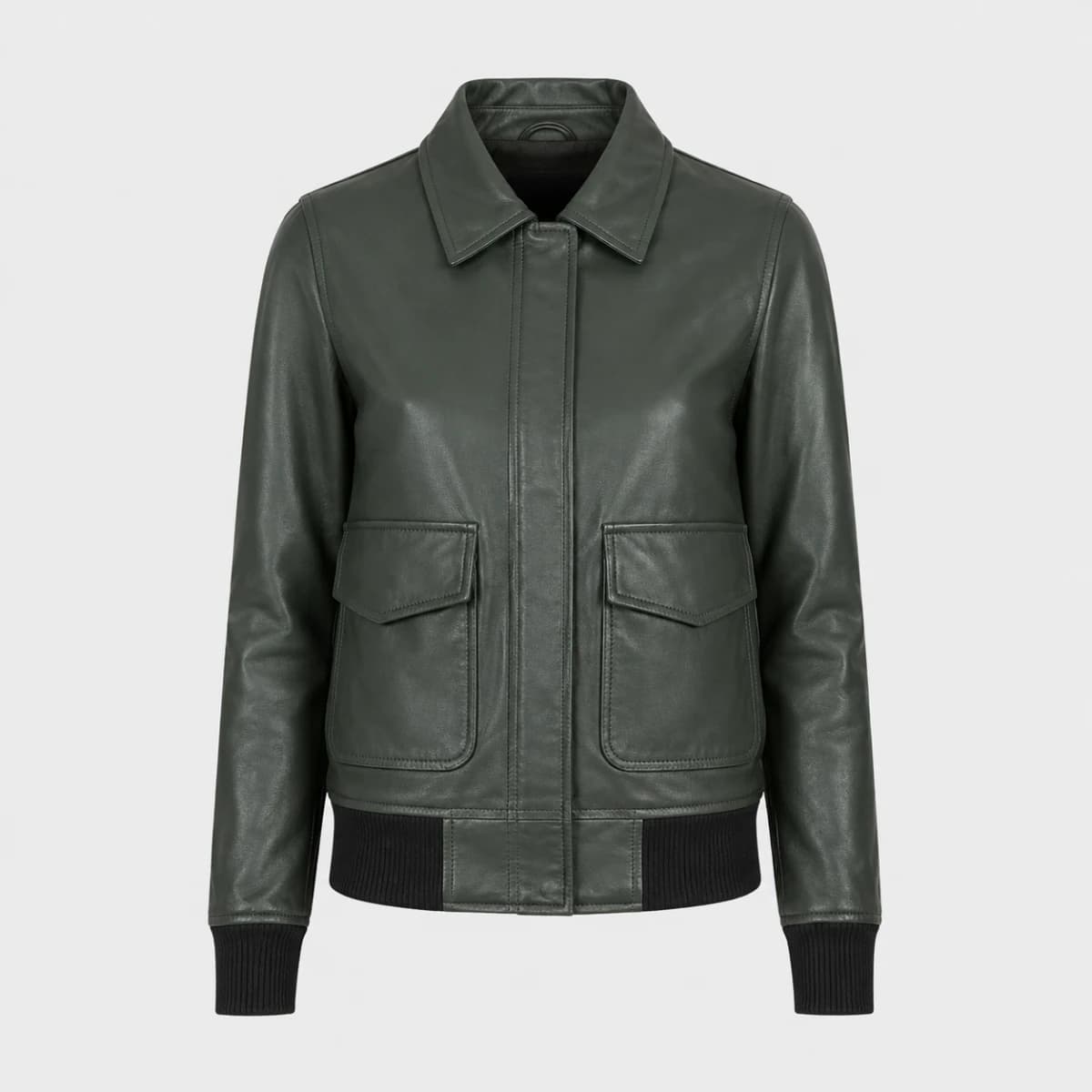 Westa A-2 Green Sheepskin Leather Bomber Jacket sizes that fit all