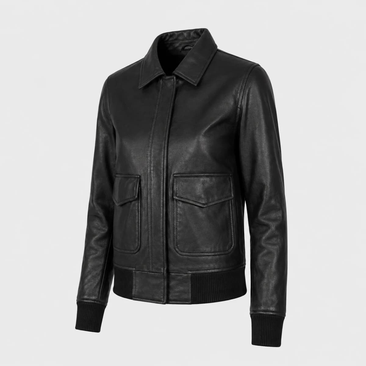 Women's Westa A-2 Black Sheepskin Bomber | Outermark finest raw materials